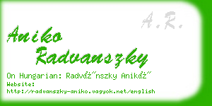 aniko radvanszky business card